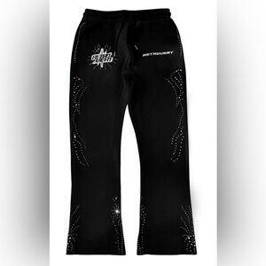 Black Rhinestone Joggers